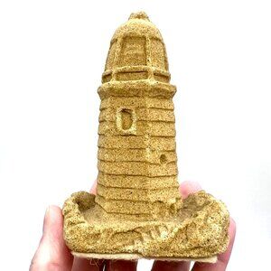 Vintage Lighthouse Figurine Real Sand Coastal Nautical Decor